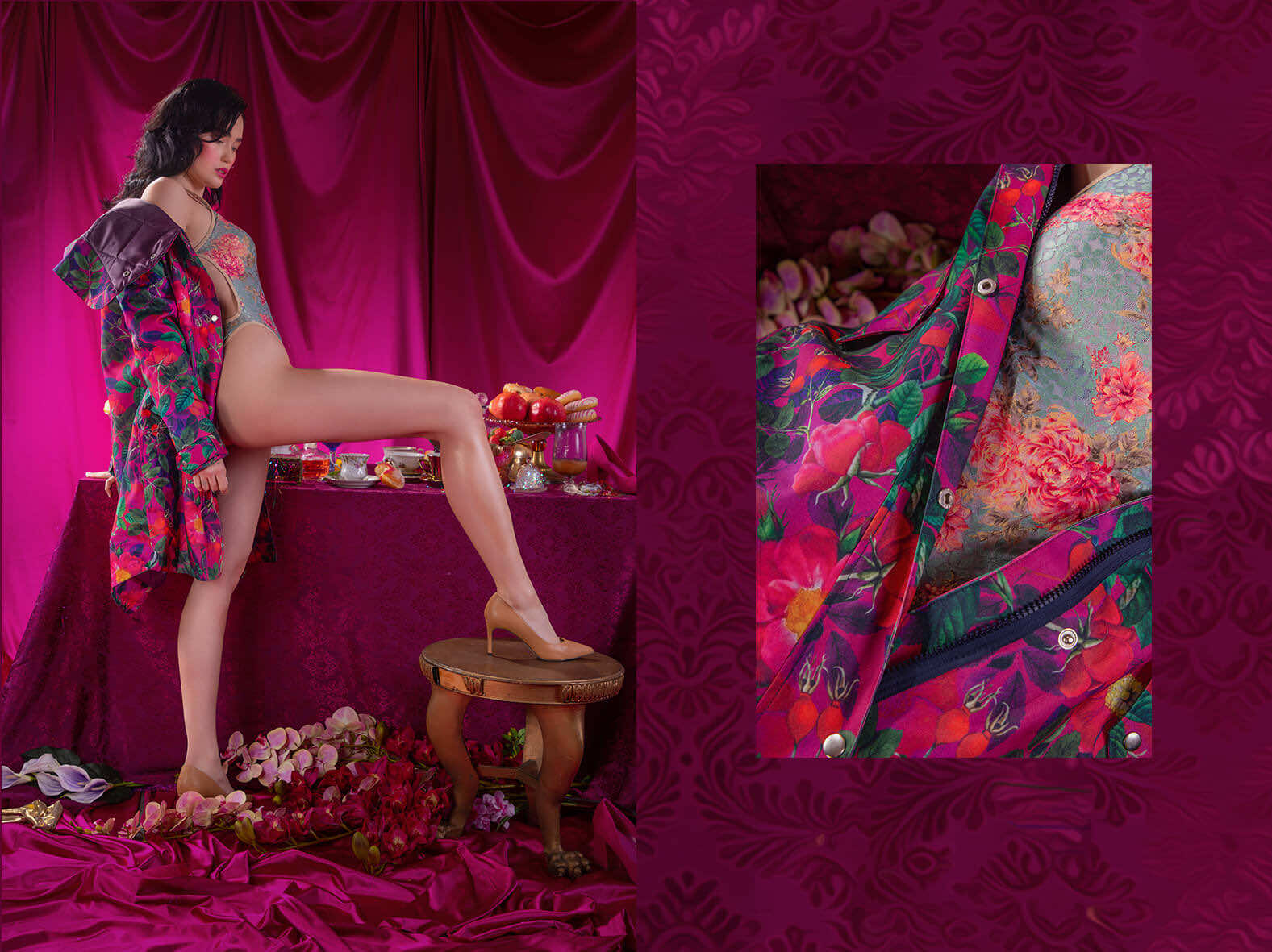 kurtka zimowa róża dzieńdobry