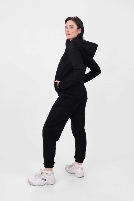 Czarna bluza z kapturem bawełna bio dziendobrysklep.com