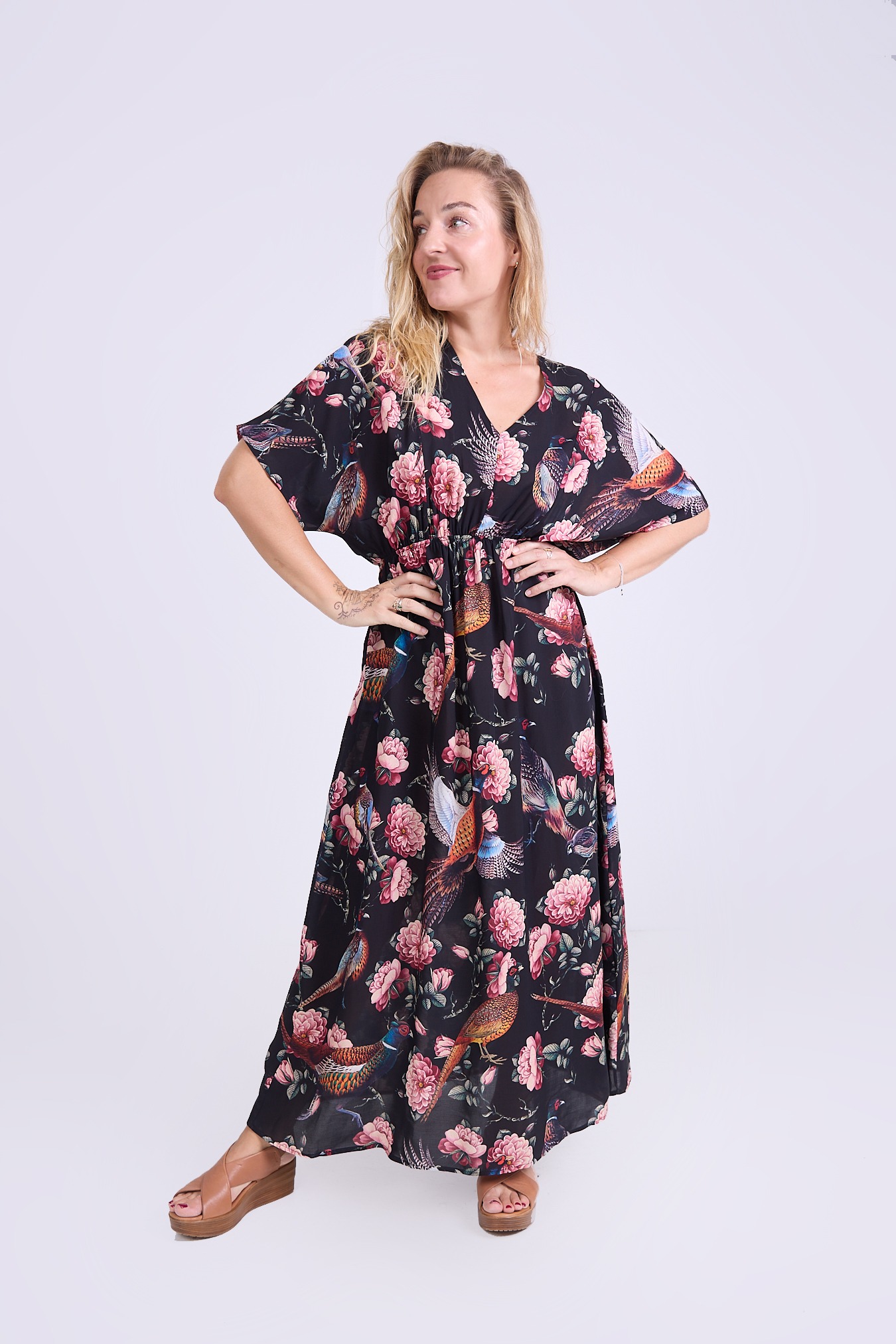 Sukienka Boho Czarne Bażanty w stylizacji