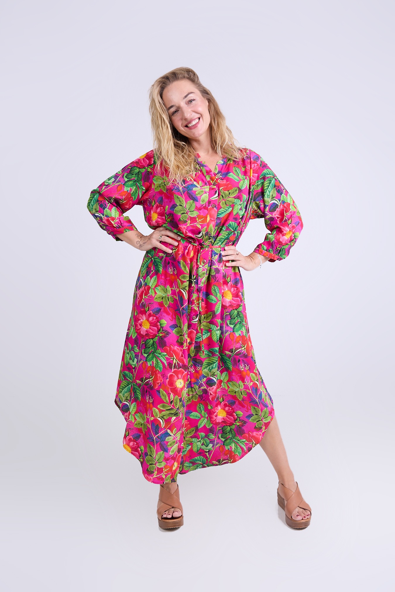 Sukienka boho Róża - widok z przodu