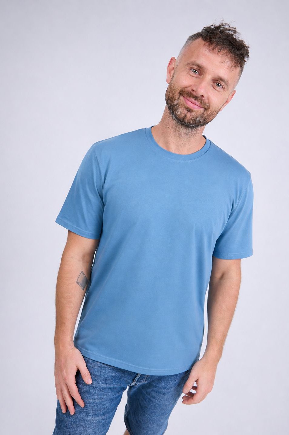 Bawełniany T-shirt męski Blue ze 100% bawełny